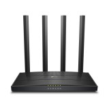 ROUTER TP-LINK wireless 1200Mbps, 4 porturi 10/100/1000Mbps,1 x WAN Gigabit, 4 antene externe, Dual Band AC1200 &quot;Archer C6U&quot; (timbru verde 2 lei)