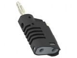 Conector banană 4mm negru neizolat 36A 30VAC 60VDC