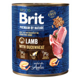 Brit Premium By Nature, Miel cu Hrişcă, Conservă hrană umedă fără cereale c&acirc;ini, (pate), 800g