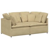 Cumpara ieftin Canapea modulara cu perne, gri-verzui, tesatura velur