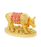 Cumpara ieftin Statueta bivol auriu pe monede si pepite