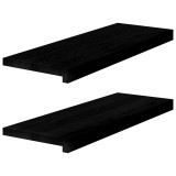 Cumpara ieftin Glafuri 2 buc maro-negru 70x25x2 cm lemn masiv de stejar