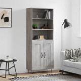 vidaXL Dulap &icirc;nalt, gri sonoma, 69,5x34x180 cm, lemn compozit