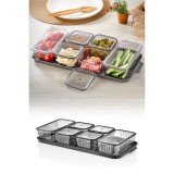 Cumpara ieftin Set cutii de depozitare alimente (13 bucăți) Khvltseffaf - Anthracite, Antracit