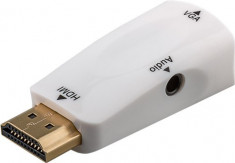 Adaptor HDMI tata - VGA mama si 3.5mm jack, Goobay foto