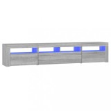 Cumpara ieftin Comoda TV cu lumini LED, gri sonoma, 210x35x40 cm