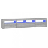 Comodă TV cu lumini LED, gri sonoma, 210x35x40 cm