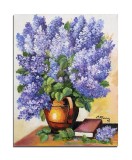 Cumpara ieftin Tablou carafa cu liliac si carte pictat manual, 50x40cm ulei pe panza, Constantin Feraru