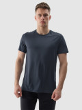 Tricou regular de antrenament din material reciclat pentru bărbați - denim, 4F Sportswear