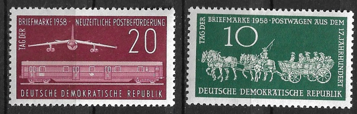 B2035 - Germania DDR 1958 - Aviatie 2v.neuzat,perfecta stare