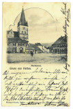 3468 - CISNADIE, Sibiu, Market, Romania - old postcard - used - 1906