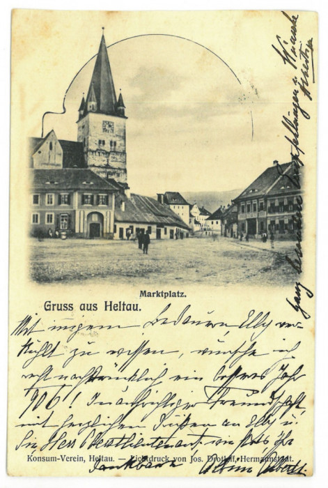 3468 - CISNADIE, Sibiu, Market, Romania - old postcard - used - 1906