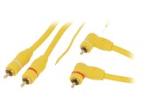 Cablu RCA 2x Mufe RCA &icirc;n unghi 5m Galben