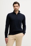 BOSS pulover de l&acirc;nă culoarea bleumarin, cu turtleneck, 50543155