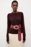 Answear.LAB curea din piele intoarsa culoarea bordo