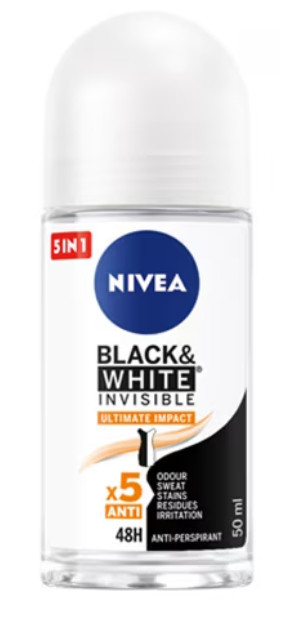 Deodorant roll-on Nivea Black &amp; White Invisible Ultimate Impact, feminin, 50 ml