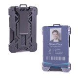 Portcard, Multifunctional, pentru Legitimatii si Carduri, din aluminiu, Potrivit pentru aproximativ 15 carduri bancare, RFID, Negru, Oem