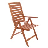 Scaun de gradina, terasa, pliant, 5 pozitii, HHC090031, lemn, natur