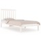 Cadru de pat mic single, alb, 75x190 cm, lemn masiv de pin