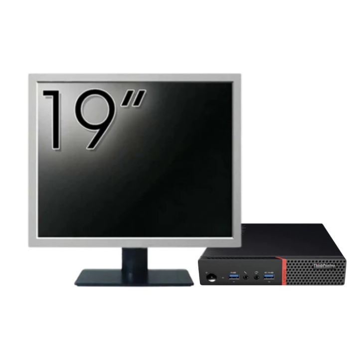 Pachet Calculator Second Hand Lenovo ThinkCentre M700 Mini PC, Intel Core i5-6400T 2.20GHz, 8GB DDR4, 256GB SSD + Monitor 19&amp;quot; NewTechnology Media