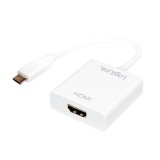 Cablu adaptor USB 3.1 C (T) la HDMI 1.4 (M), 14cm, LOGILINK UA0236A