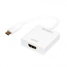 Cablu adaptor USB 3.1 C (T) la HDMI 1.4 (M), 14cm, LOGILINK UA0236A