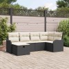 VidaXL Set de canapele pentru grădină cu pernă 6 pcs Negru Rattan poli 3360308