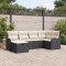 vidaXL Set de canapele pentru grădină cu pernă 6 pcs Negru Rattan poli 3360308
