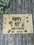 Guestbook personalizat din lemn,gravat la laser,pentru majorat
