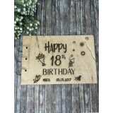 Guestbook personalizat din lemn,gravat la laser,pentru majorat