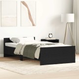 VidaXL Cadru de pat fără saltea Stejar negru 90x200 cm Lemn prelucrat