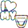 Sticker Auto , zDacia I Love My, , Autocolant Personalizat cu Mesaj