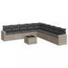 Set canapele de gradina cu perne 10 piese gri deschis poliratan