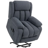 HOMCOM Fotoliu Electric cu Ridicare și Reclinare 135&deg; &icirc;n Material Textil Efect In cu Suport Picioare, Gri &Icirc;nchis | Aosom Romania