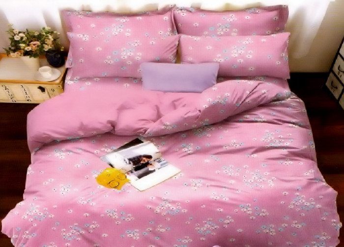 Lenjerie de pat pentru o persoana cu husa de perna dreptunghiulara, Sweetie, bumbac mercerizat, multicolor