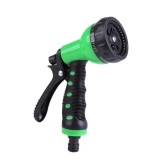 Pistol pentru stropit de gradina, cu 8 functii pentru reglarea jetului de apa, din plastic rezistent, verde/negru