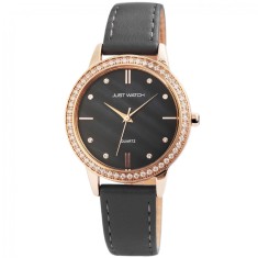 Ceas femei, Just Watch, strasuri cristale, cadran sidef, auriu, curea piele foto