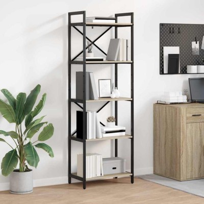 vidaXL Raft pentru cărți Stejar Sonoma 56 x 34 x 171 cm Lemn compozit 883863 foto