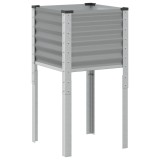 Cumpara ieftin Jardiniera de gradina, gri, 45x45x88 cm, otel