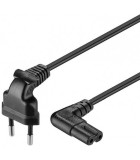 Cablu de alimentare 90 grade EURO 2 pini TV cu conectori cotiti CEE