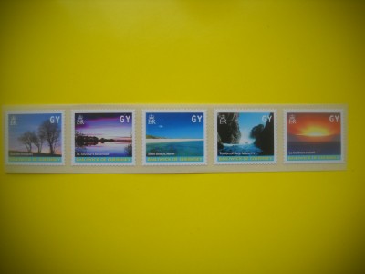 HOPCT TIMBRE MNH 922 A GUERNSEY UK STREIF 5 VALORI AUTOADEZIVE -PEISAJE foto
