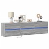 VidaXL Comodă TV de perete cu lumini LED, gri sonoma, 180x31x45 cm