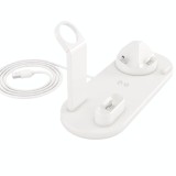 Incarcator wireless 4 in 1 ZEQAS, compatibil cu toate seriile Apple &amp; Android, incarcare rapida 10 W, ABS, culoarea alba