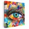 Tablou pictura in ulei, ochi, detaliu, multicolor 1409 Tablou canvas pe panza CU RAMA 30x30 cm