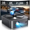 Videoproiector Full HD 1080P WiFi 6, 21000 Lumeni, Autofocus AI, Corectie 6D, Suport 4K, Bluetooth 5.1