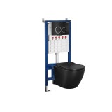 Set rezervor de toaletă Roya Delano 082B pentru montare &icirc;n perete, negru