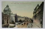 BUCURESTI , CALEA VICTORIEI SPRE HOTEL DE FRANTA , CARTE POSTALA ILUSTRATA , INCEPUTUL SECOLULUI XX