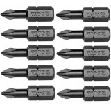 Cumpara ieftin Set 10 biti profesionali Yato 1 4 , 25mm, cap PH1, HRC 58-62, realizat din otel forjat, cu acoperire anticoroziva