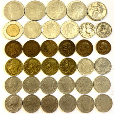 ITALIA LOT 35 MONEDE 1,50,100,500 LIRA/LIRE - 10,20 CENTESIMI 1909 - 1979 foto