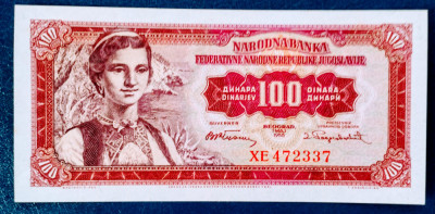 IUGOSLAVIA 100DINARI-1955-P69UNC foto